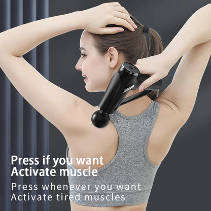 Pistola de masaje profesional SITUOFUN para tejido profundo con 32 niveles ajustables para el alivio muscular del cuello, cuerpo y espalda.