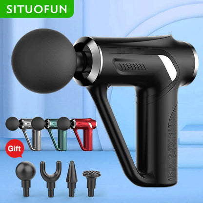 Pistola de masaje profesional SITUOFUN para tejido profundo con 32 niveles ajustables para el alivio muscular del cuello, cuerpo y espalda.