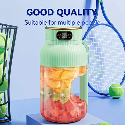 Exprimidor portátil Royelux 2025 con pantalla digital – batidora de viaje para smoothies y bebidas nutritivas para el gimnasio y la recuperación deportiva.