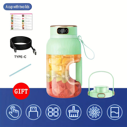 Exprimidor portátil Royelux 2025 con pantalla digital – batidora de viaje para smoothies y bebidas nutritivas para el gimnasio y la recuperación deportiva.