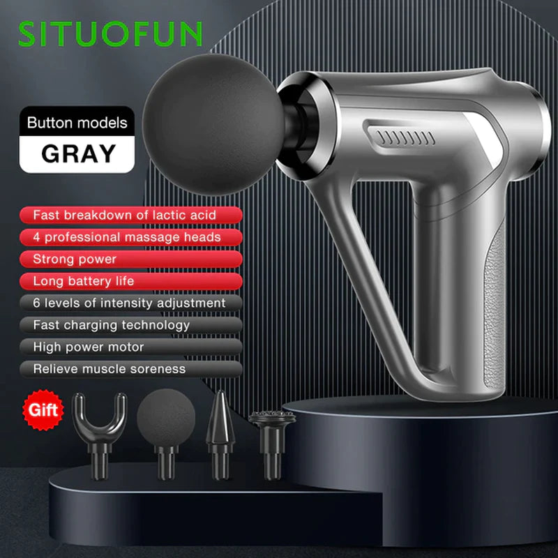 Pistola de masaje profesional SITUOFUN para tejido profundo con 32 niveles ajustables para el alivio muscular del cuello, cuerpo y espalda.